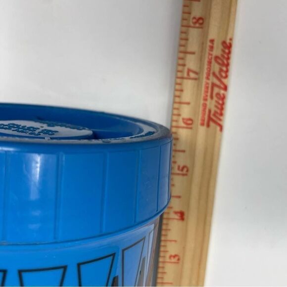 Thermos King-Seeley Blue Black Diamond Harlequin Pattern Plastic USA Vintage - Picture 3 of 7